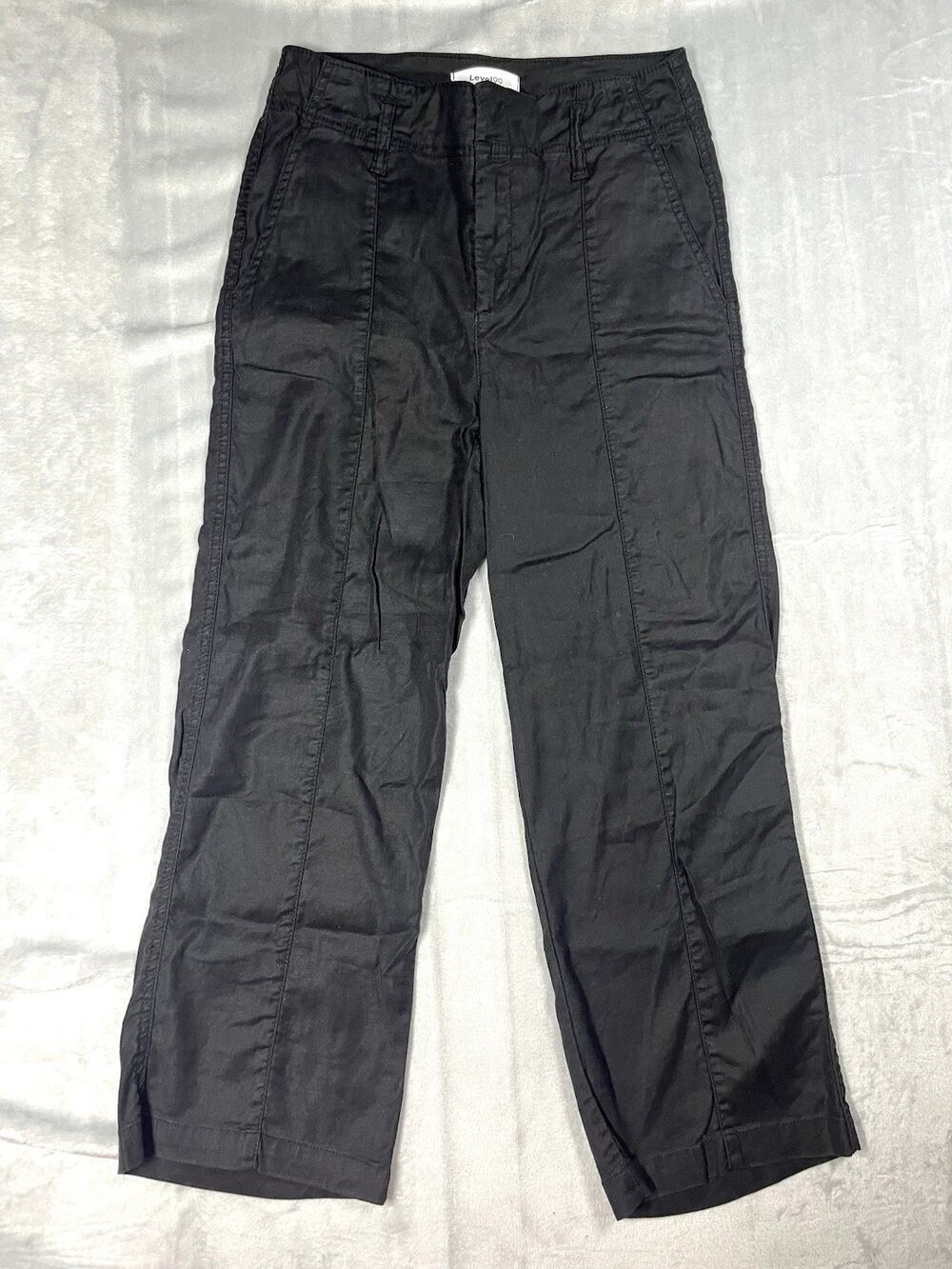 Anthropologie Level 99 Pants Womens 25 Black Trouser Pockets Lightweight Utility
